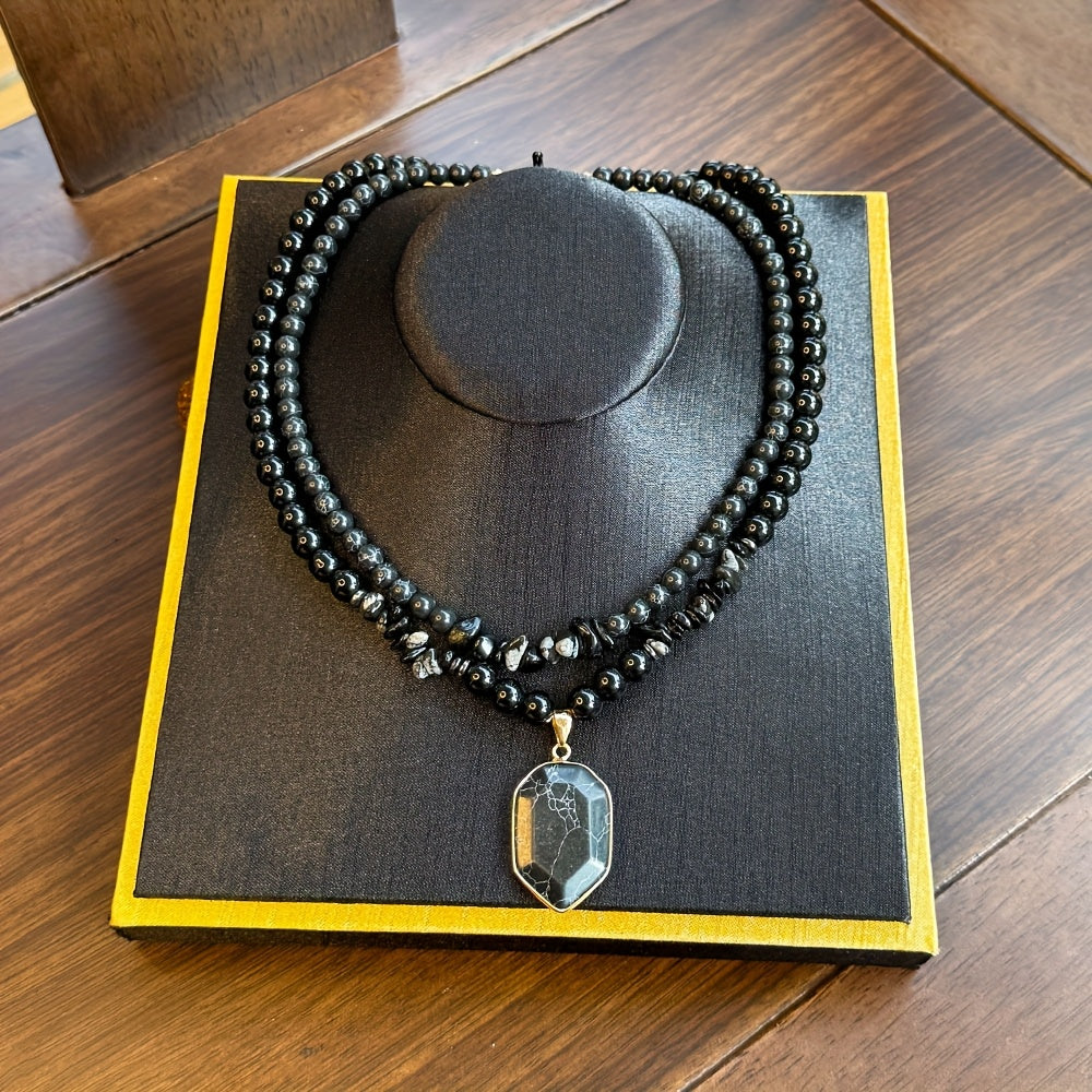 Guardian Necklace Set - Obsidian & Black Onyx Protection Jewelry