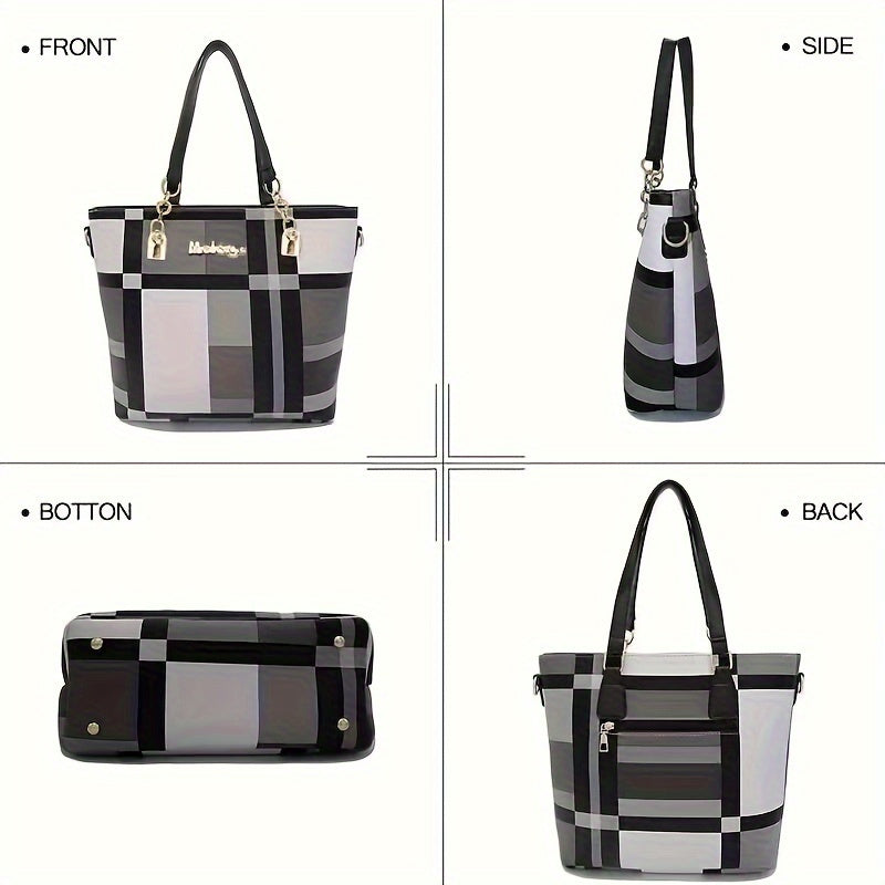 6-Piece Women's Handbag Set - Leather Tote Shoulder Crossbody Bags with Wallet