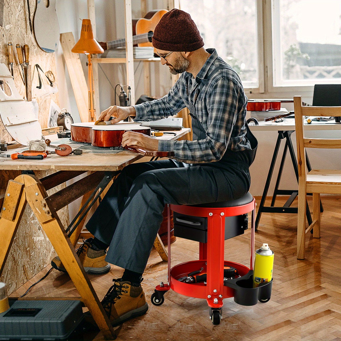 Creeper Stool W/2 Drawers 330 LBS Weight Capacity