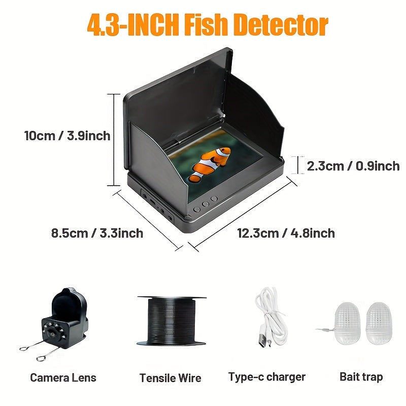 Upgraded Portable 4.3-inch HD Underwater Fishing Camera