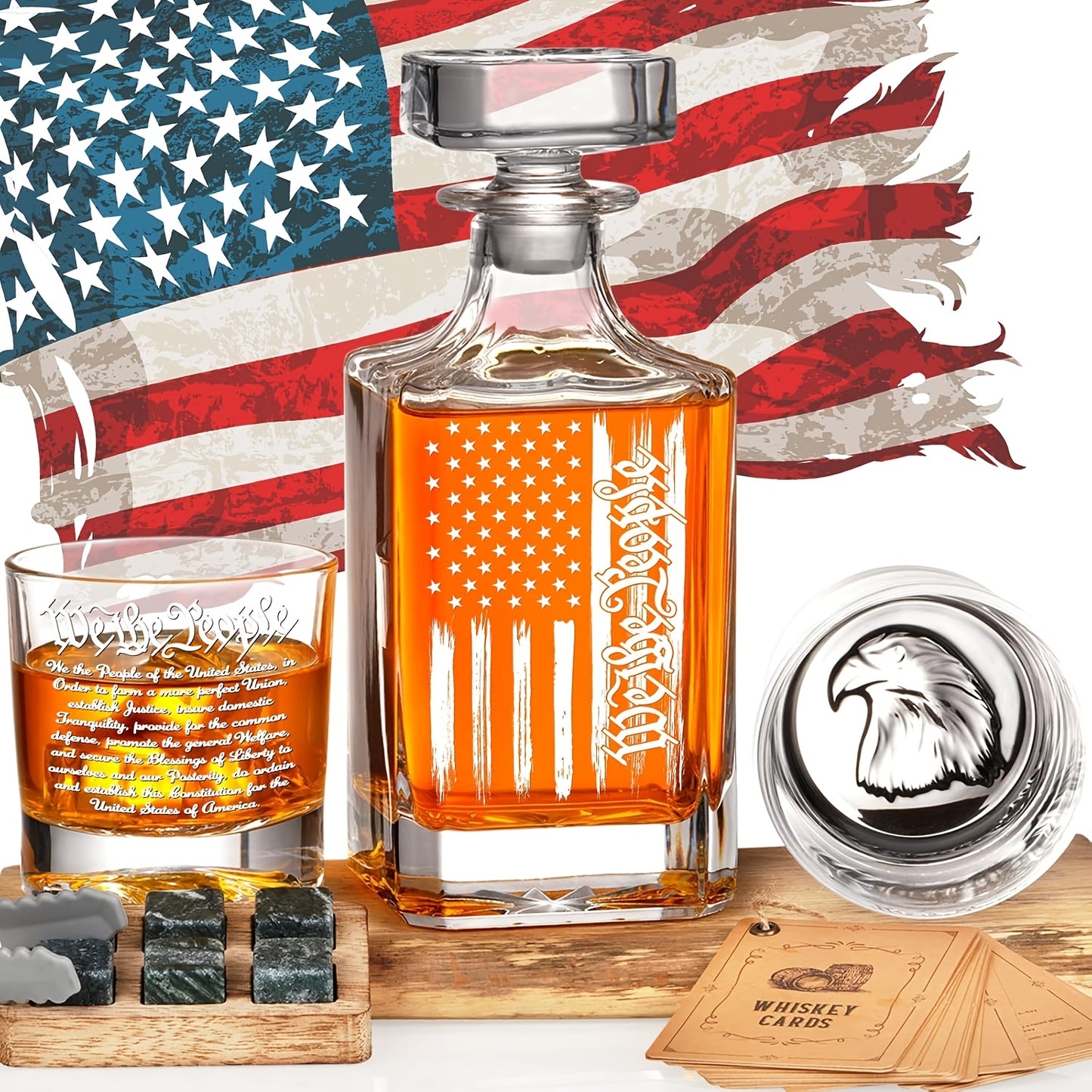 Whiskey Decanter Set with 2 Glasses