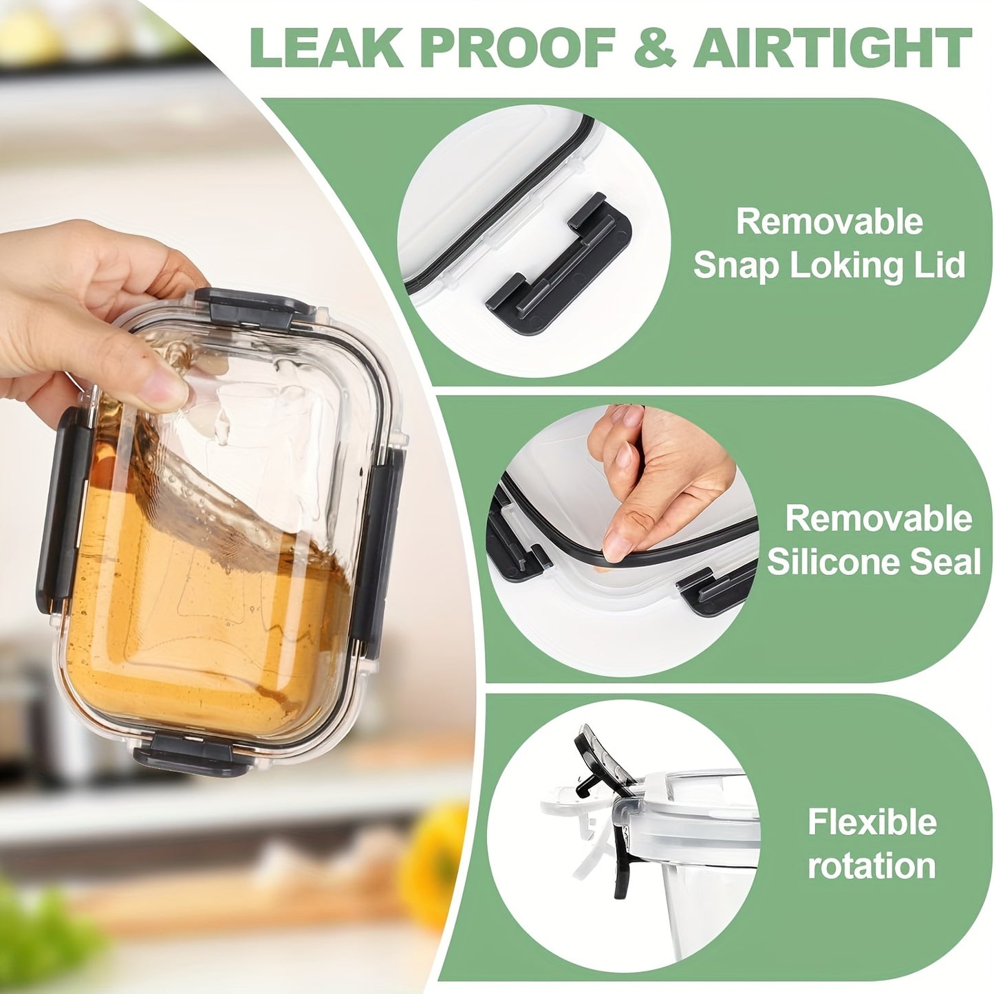 12-Piece Glass Food Storage Containers with Airtight Lids - Meal Prep Set