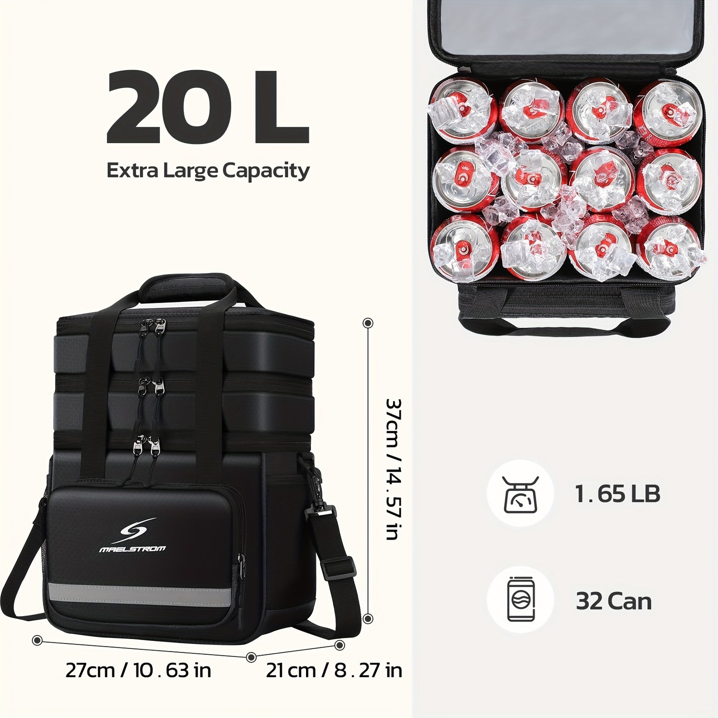 Insulated Lunch Cooler Bag - Leakproof with Multiple Compartments
