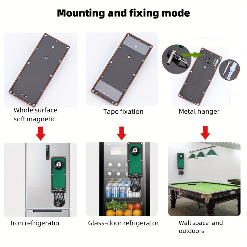 Magnetic Billiard Bottle Opener with Cap Collector
