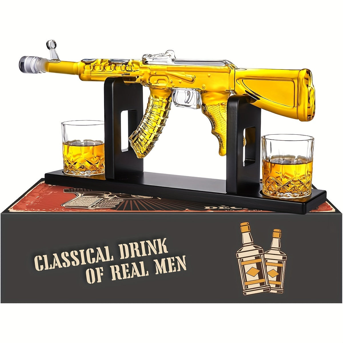 Whiskey Decanter Set with 2 Glasses