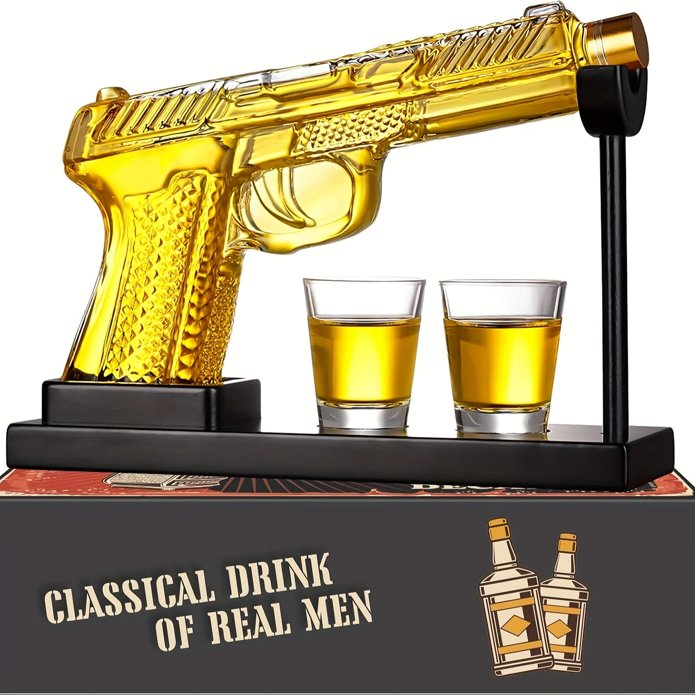 Whiskey Decanter Set with 2 Glasses