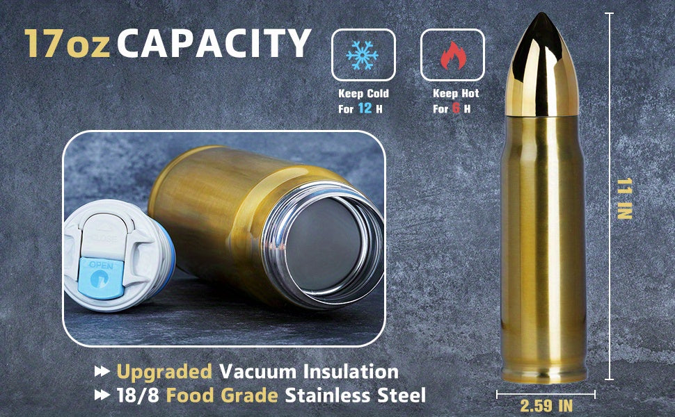 Stainless Steel 17 Oz. Bullet Water Bottle