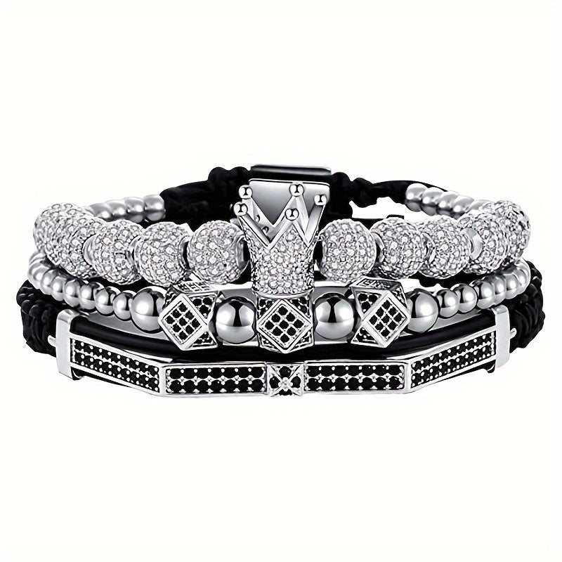 Men's Crown Bracelet Set