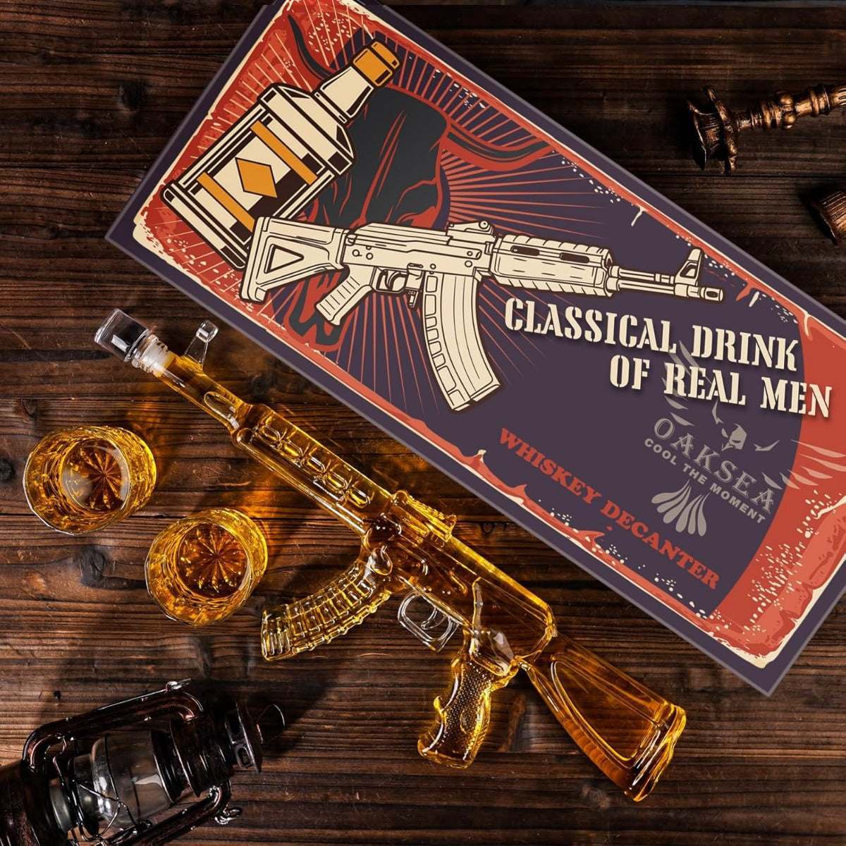 Whiskey Decanter Set with 2 Glasses