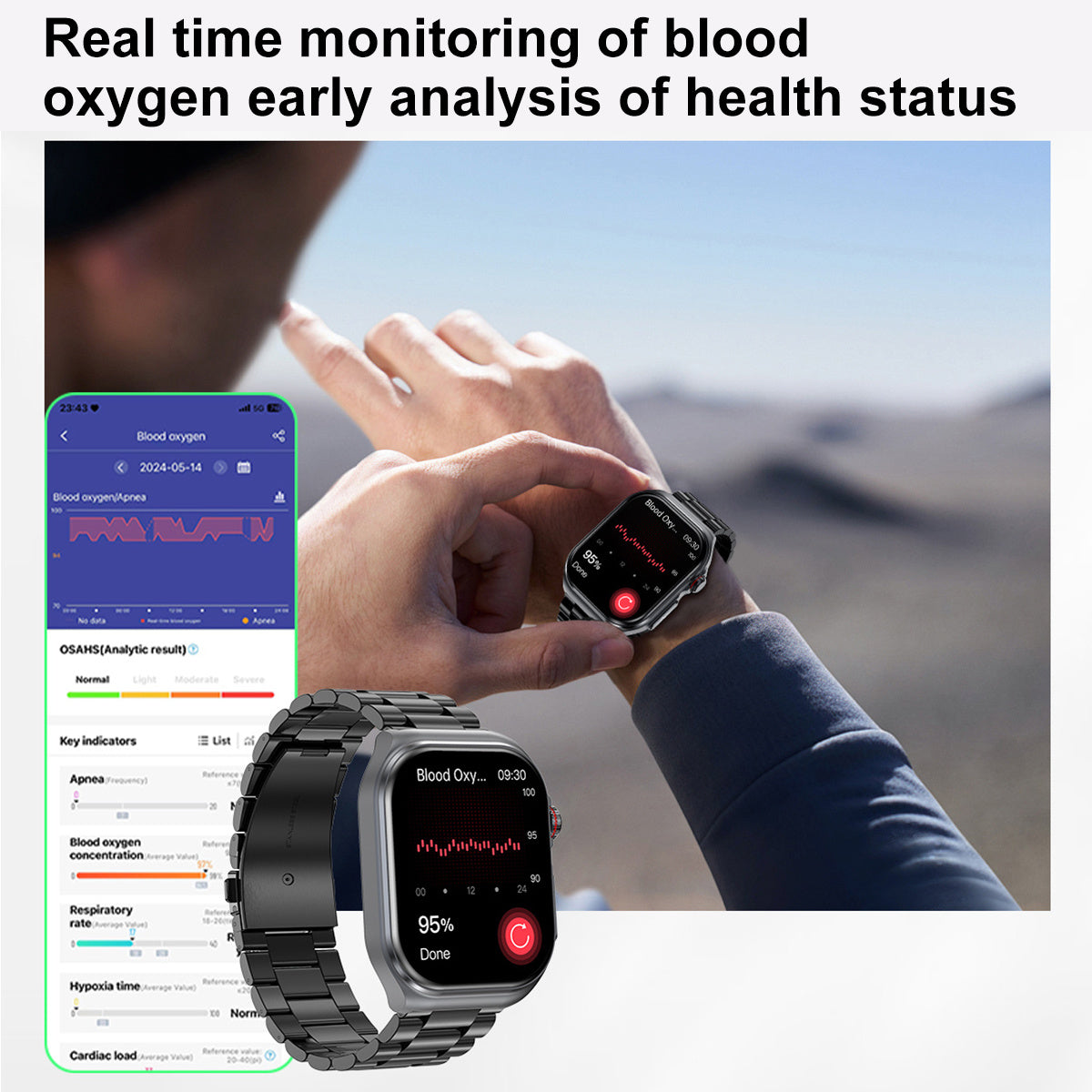 Smartwatch 2.04" AMOLED Display with 530mAh Battery & Wireless Calls