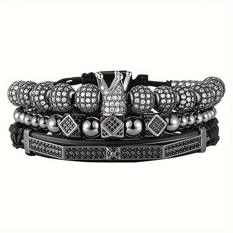 Men's Crown Bracelet Set