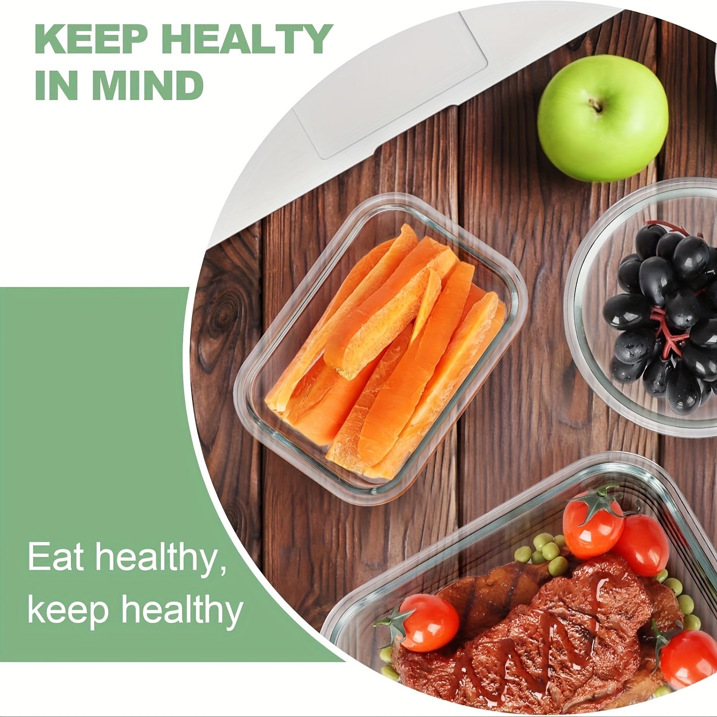 12-Piece Glass Food Storage Containers with Airtight Lids - Meal Prep Set