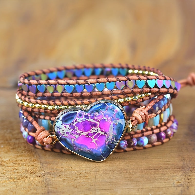 Love Heart Wrap Bracelet - Multi-Layer Vintage