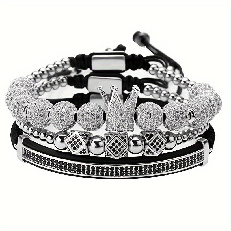 Men's Crown Bracelet Set