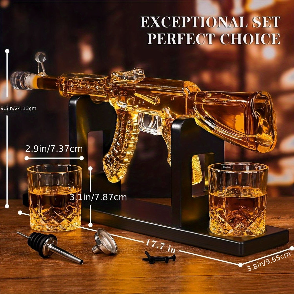 Whiskey Decanter Set with 2 Glasses