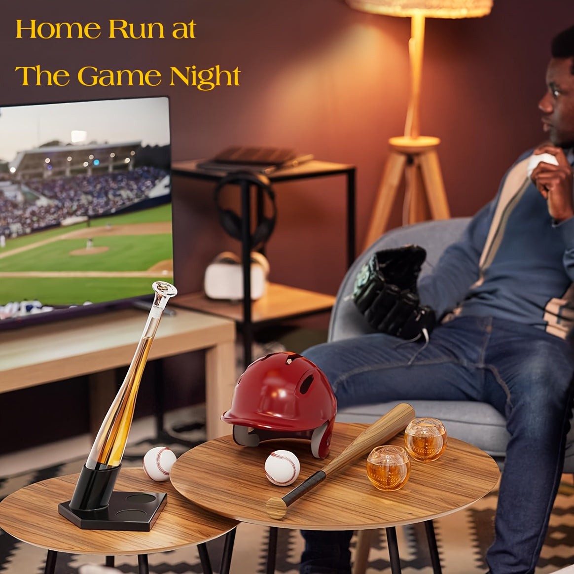 20 oz. Baseball Bat Decanter Set with 2 Glasses