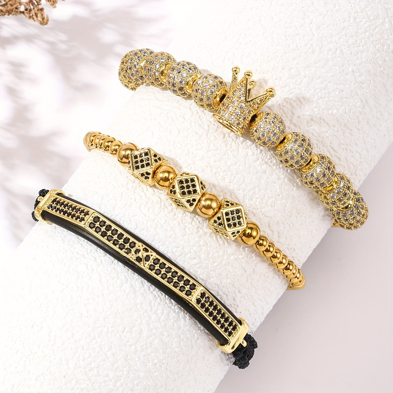 Men's Crown Bracelet Set