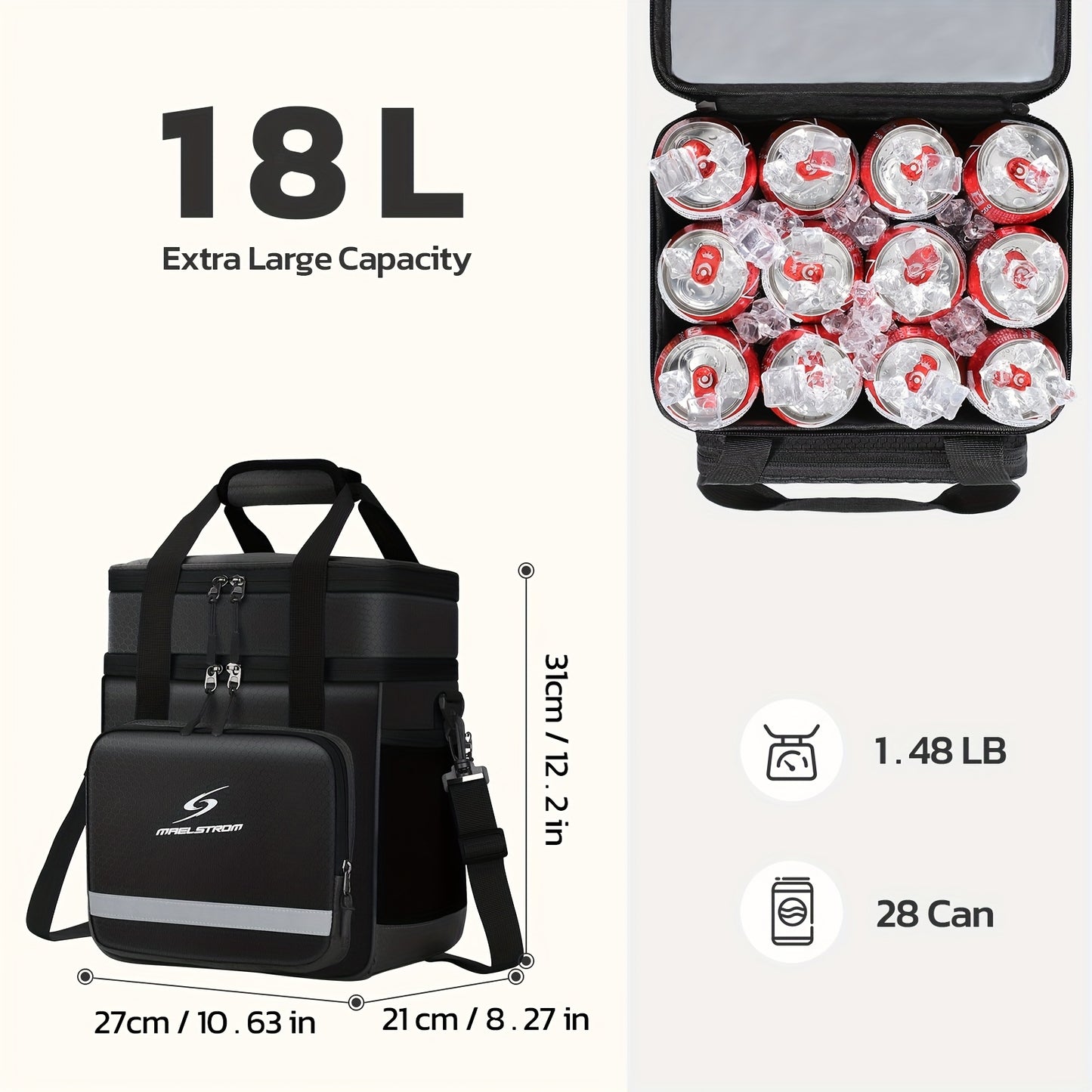 Insulated Lunch Cooler Bag - Leakproof with Multiple Compartments