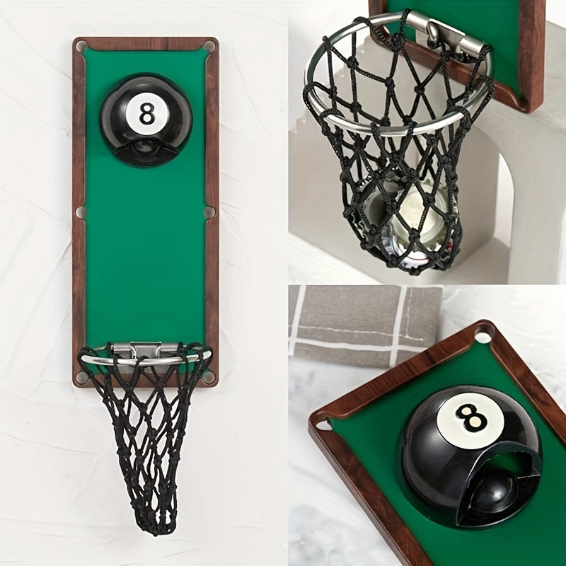 Magnetic Billiard Bottle Opener with Cap Collector