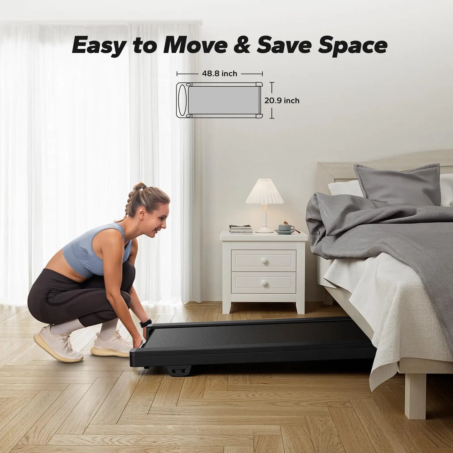 Walking Pad Quiet Under Desk Treadmill Home Gym