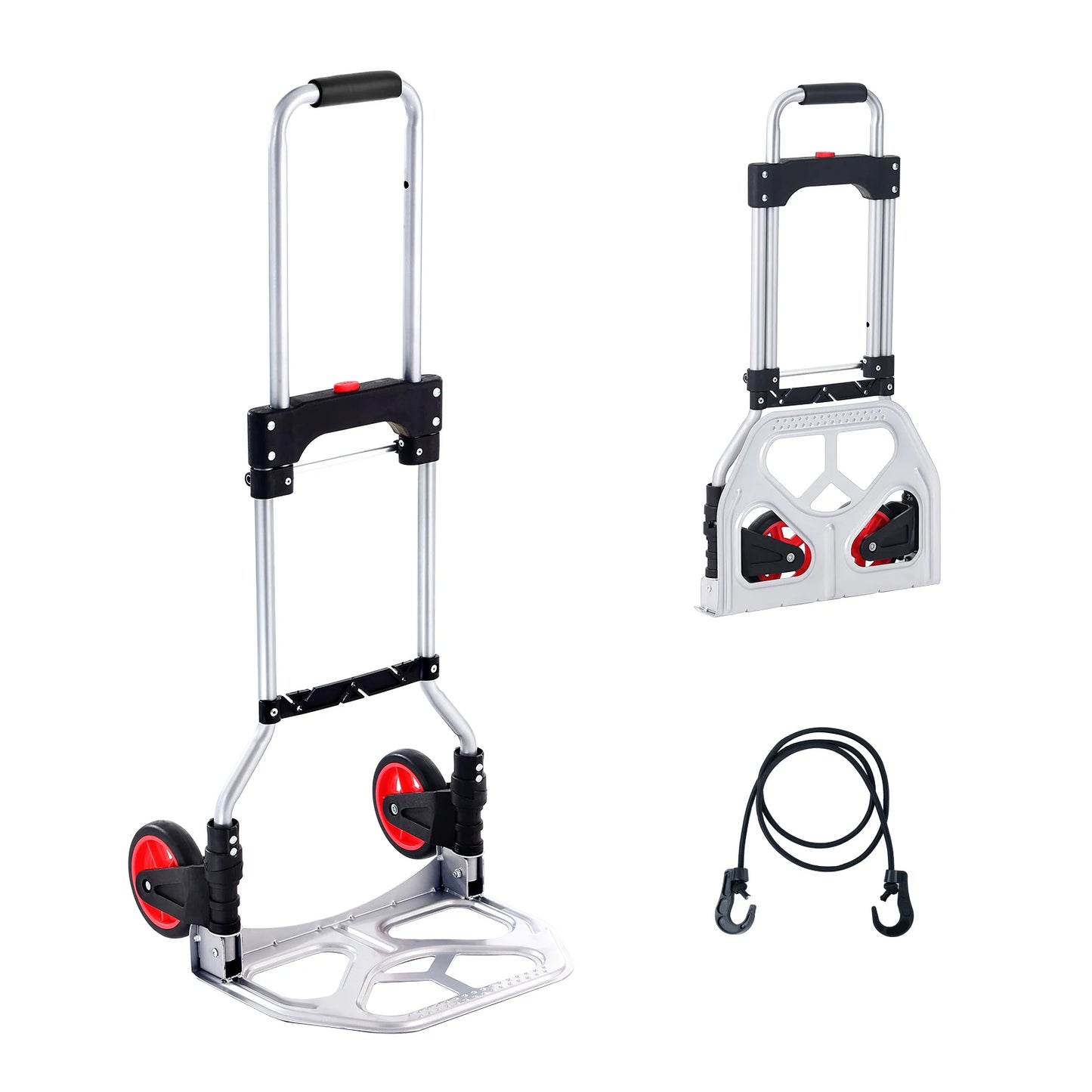 Folding Hand Truck Dolly Aluminum Stair Climbing Cart with Telescoping Handle Luggage