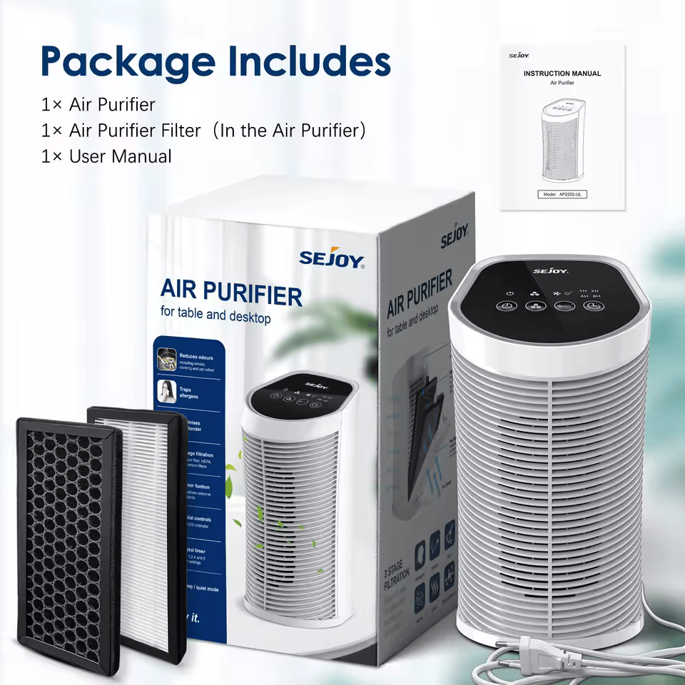 Air Purifier HEPA Filter For Indoor 200 Square Feet with Ionizer