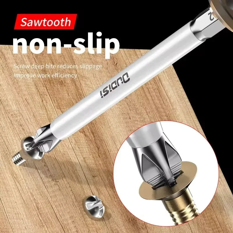 6-Piece Magnetic Screwdriver Bit Set - Non-Slip Cross Head Phillips Bits for Electric Drills