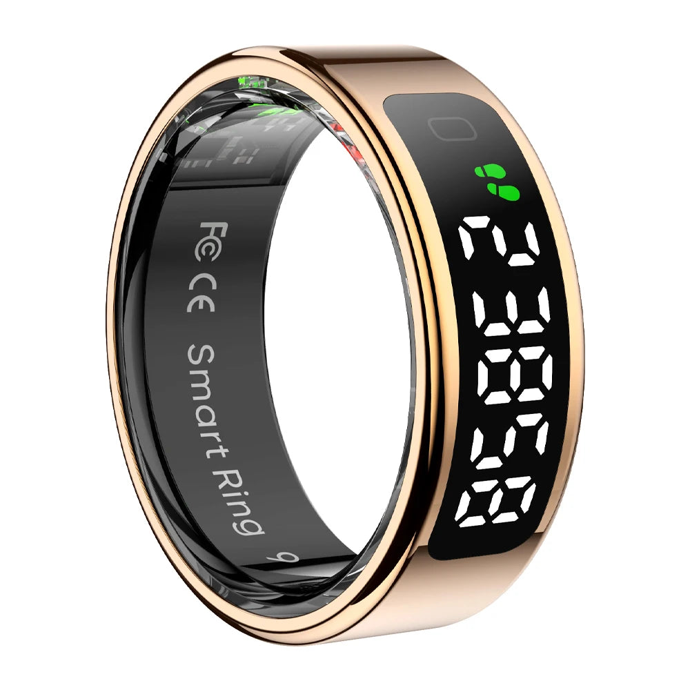 Smart Ring with Display Screen - Health Tracking Ring with Wireless Charging & Touch Control