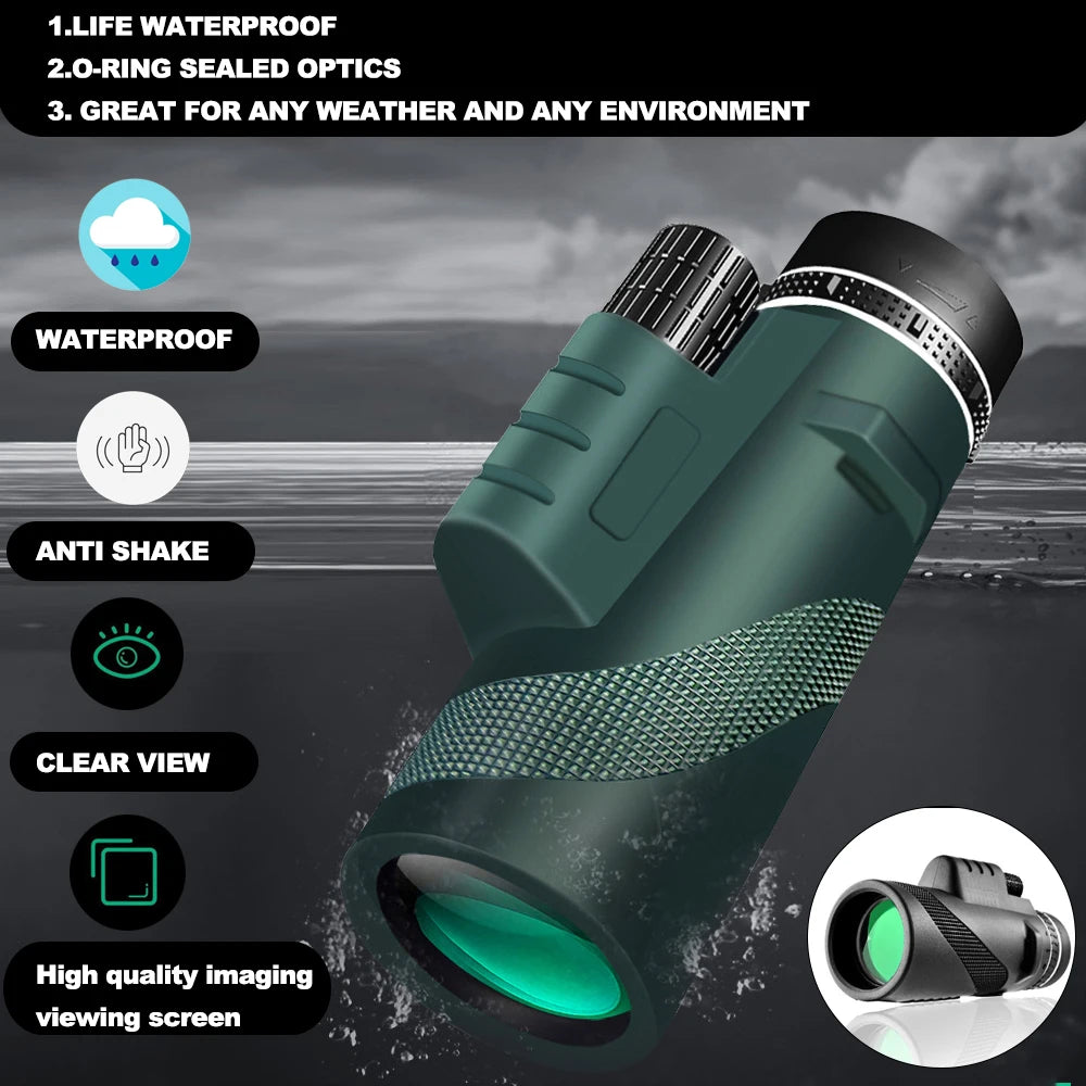Portable HD Telescope 80x100 Zoom Compact Folding Telescope