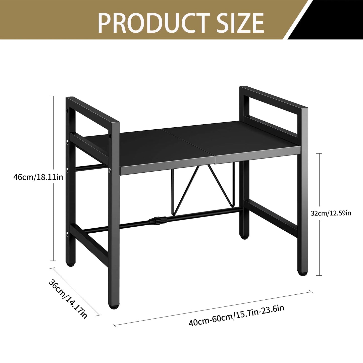 Expandable Microwave Shelf Organizer - Rust-Proof