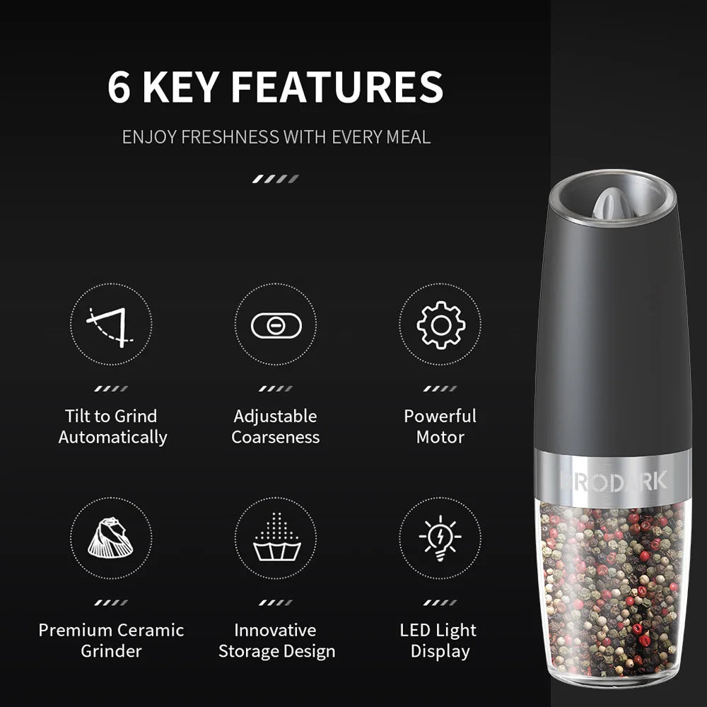 Electric Salt and Pepper Grinder Set - 2-Piece