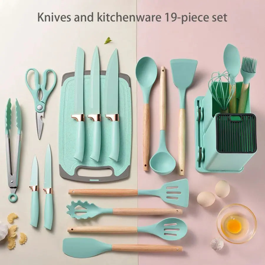 19-Piece Food Grade Silicone Kitchen Utensil Set