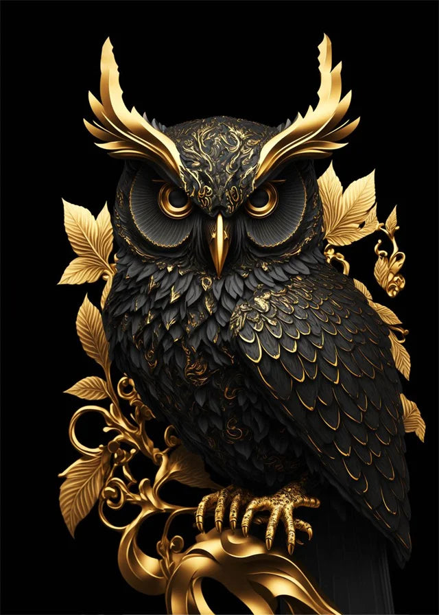 Black Gold animal Canvas Wall Art
