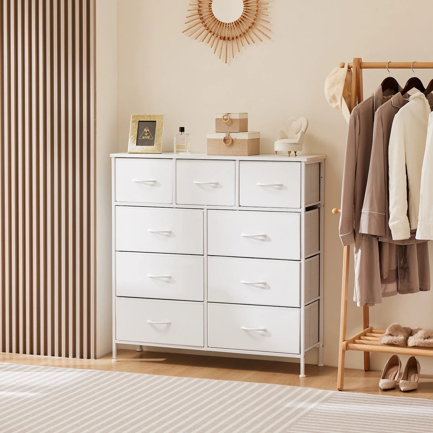 Dresser With 9 Fabric Storage Drawers
