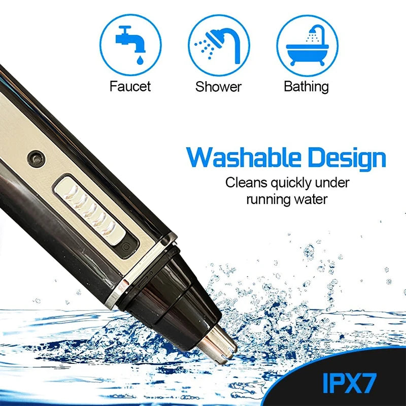 4-in-1 Rechargeable Men's Grooming Trimmer Nose, Ear, Eyebrow & Beard Hair Removal