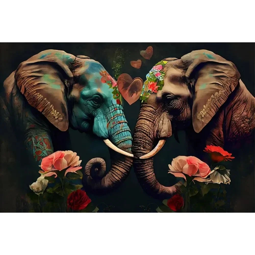 Wildlife Canvas Poster lion, tiger, elephant