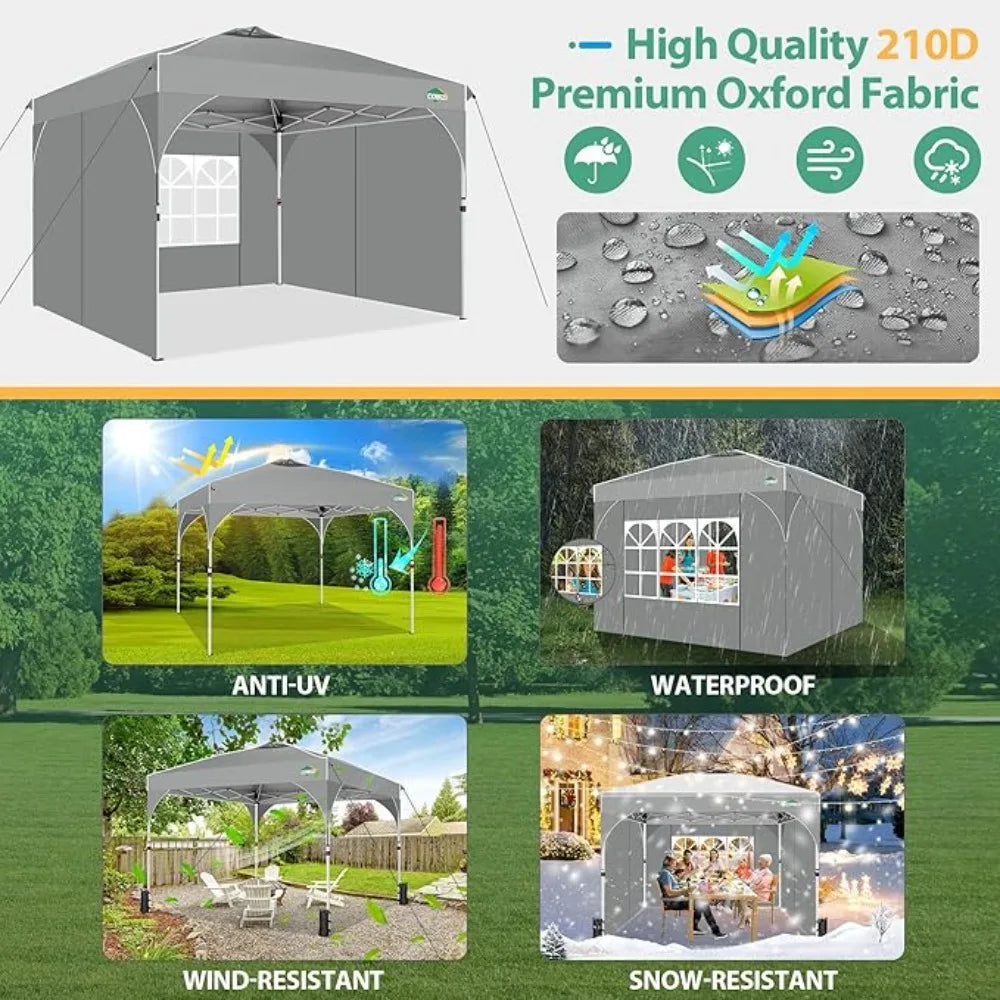 Canopy Tent 10x10, Easy Pop-Up Canopy for Party Camping