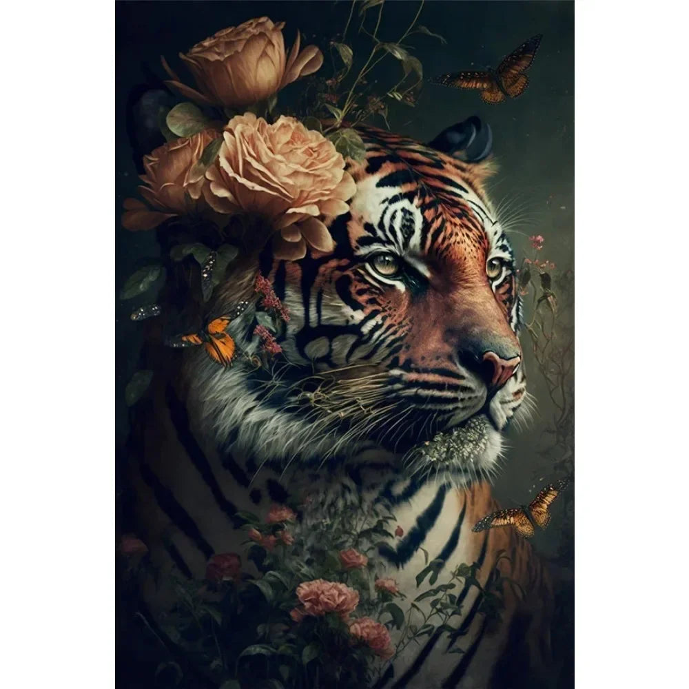 Wildlife Canvas Poster lion, tiger, elephant