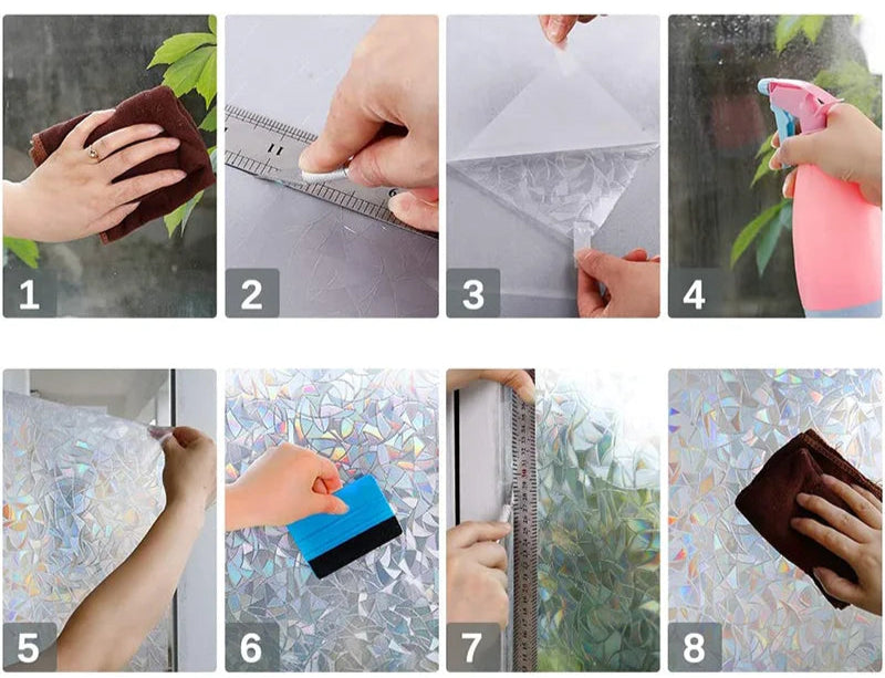 Window Privacy Film - Static Cling Decorative Glass Covering