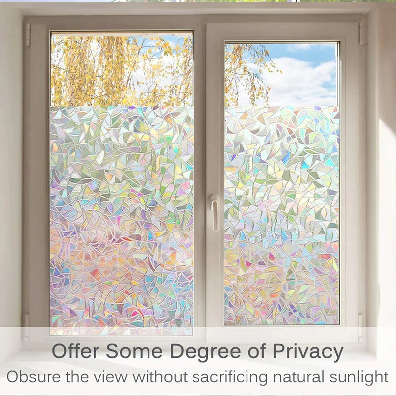 Window Privacy Film - Static Cling Decorative Glass Covering
