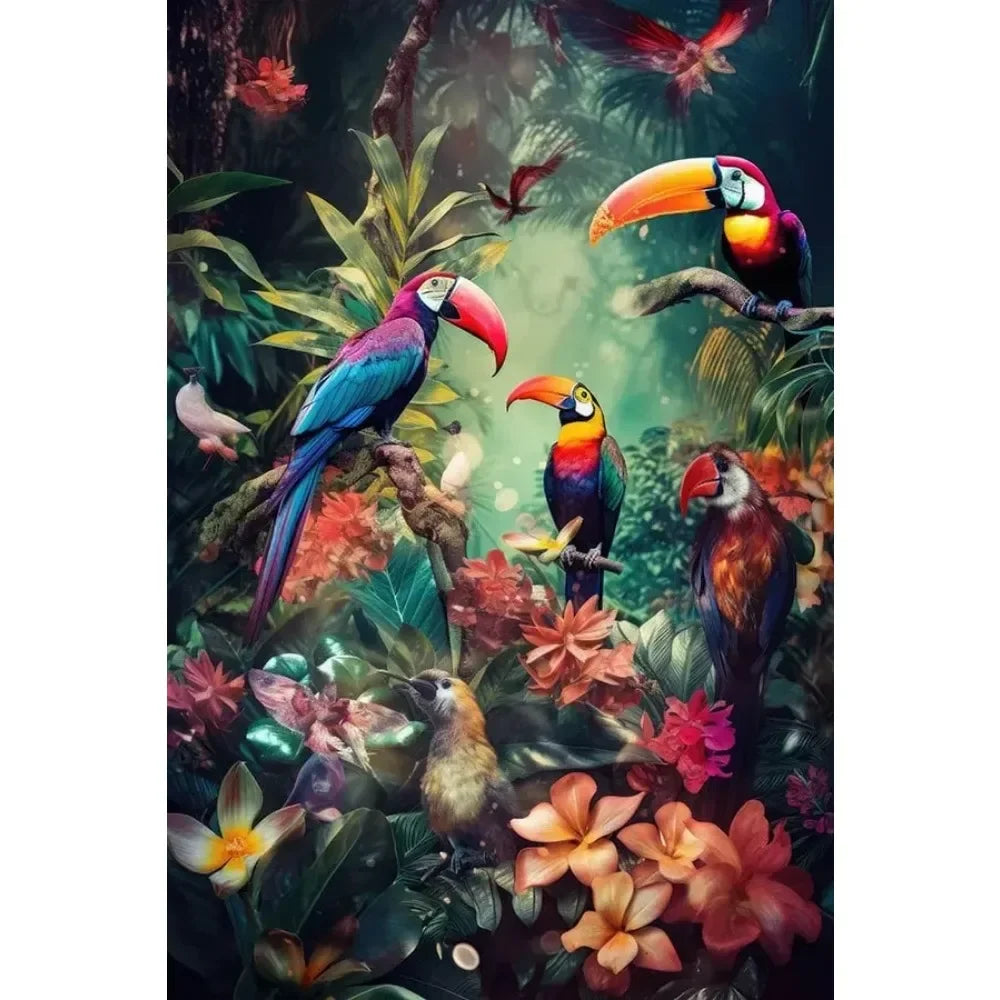 Wildlife Canvas Poster lion, tiger, elephant