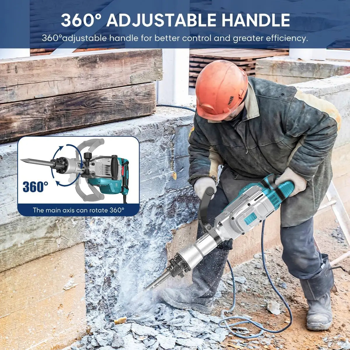 Heavy Duty Demolition Jack Hammer – 14.5 Amp, 65 Joules, SDS‑Hex