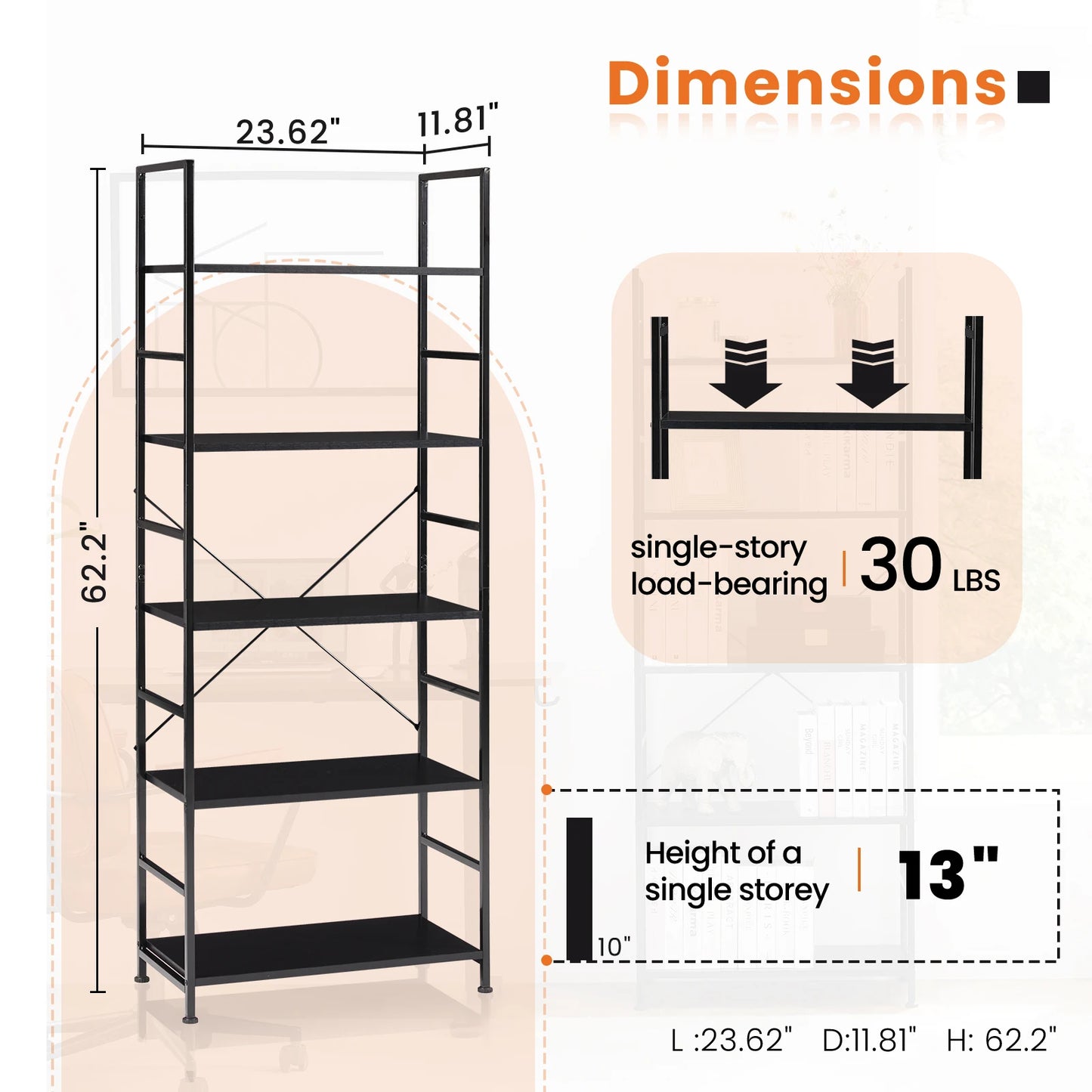 5-Tier Modern shelf - Multi-Room Storage Organizer