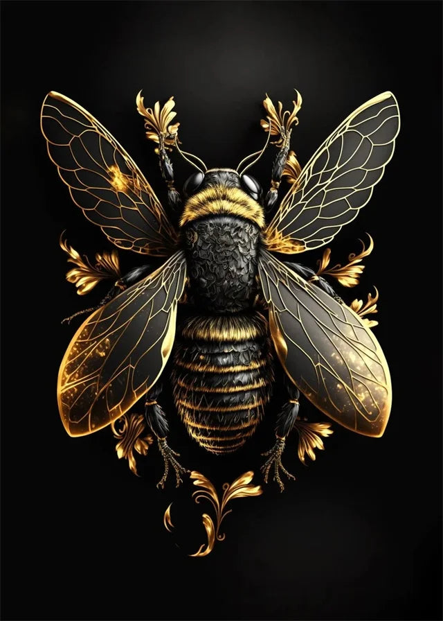 Black Gold animal Canvas Wall Art