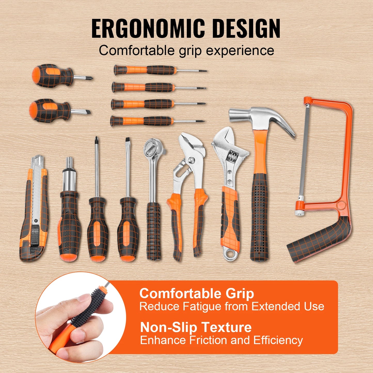 Tool Kit with Portable Tool Storage Case Home Maintenance DIY Projects and Automotive Repair