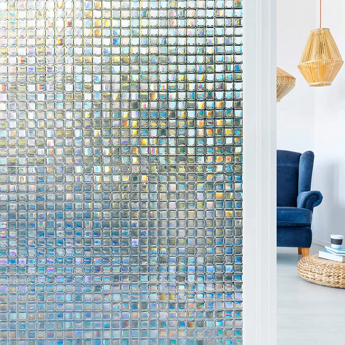 Window Privacy Film - Static Cling Decorative Glass Covering