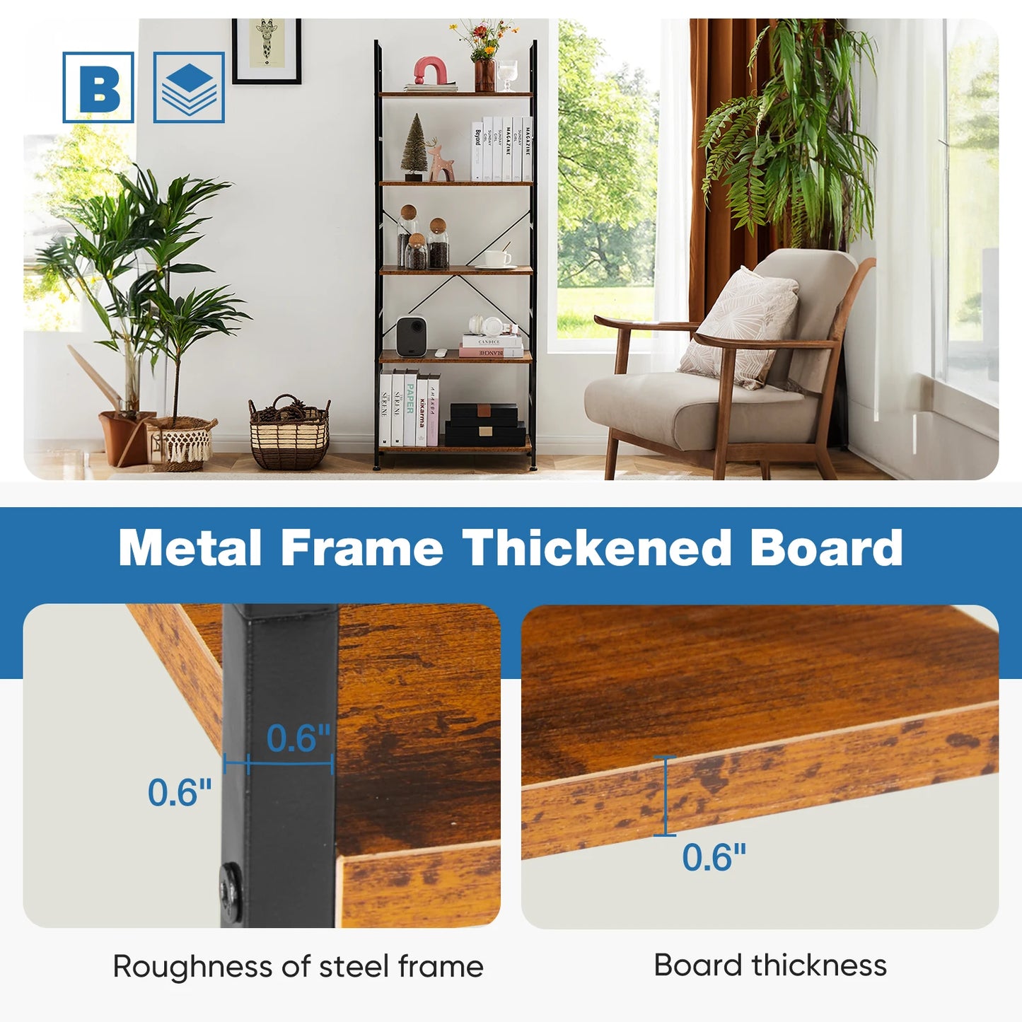 5-Tier Modern shelf - Multi-Room Storage Organizer