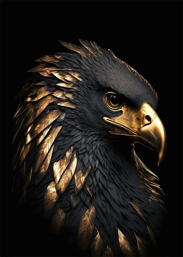 Black Gold animal Canvas Wall Art