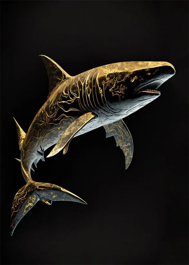 Black Gold animal Canvas Wall Art