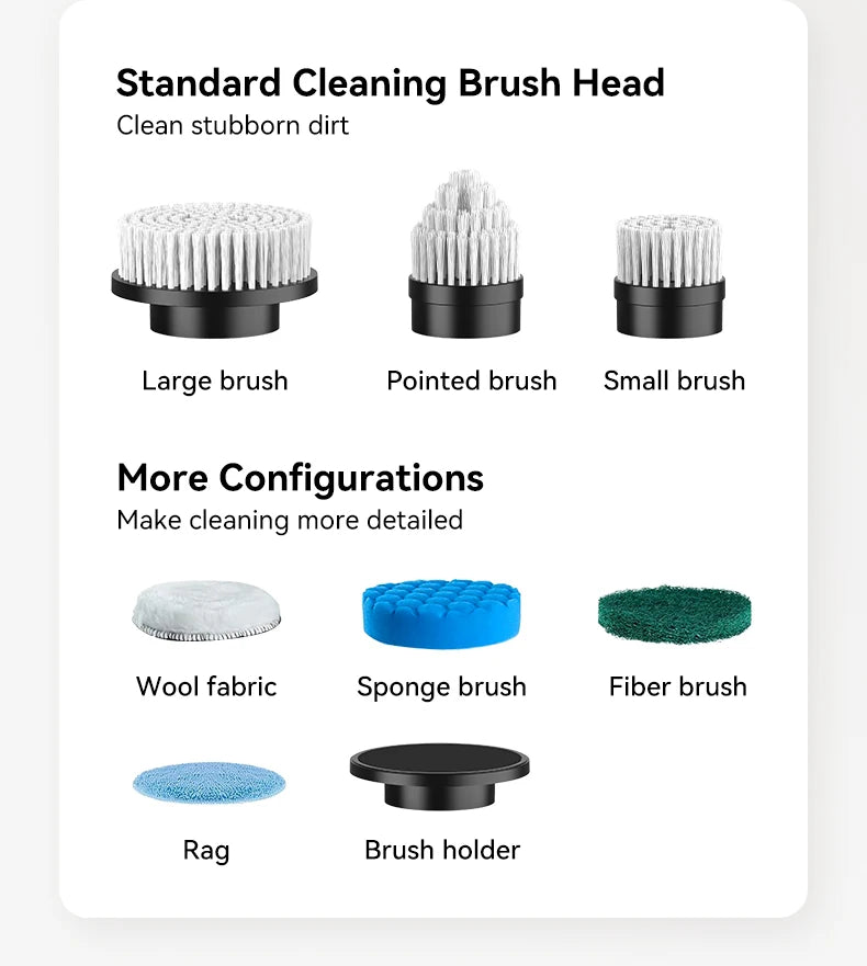 9-in-1 Electric Cleaning Brush Cordless Handheld Cleaner